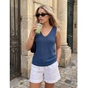 image:imageZESICA Womens Summer Crochet Sleeveless Tank Tops  V Neck Loose Fit Eyelet Lightweight 2026 Casual Business Sweater Vest Cute Going Out Trendy Boho Beach Vacation OutfitsDustyblue