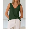 image:imageZESICA Womens Summer Crochet Sleeveless Tank Tops  V Neck Loose Fit Eyelet Lightweight 2026 Casual Business Sweater Vest Cute Going Out Trendy Boho Beach Vacation OutfitsArmygreen