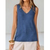 image:imageZESICA Womens Summer Crochet Sleeveless Tank Tops  V Neck Loose Fit Eyelet Lightweight 2026 Casual Business Sweater Vest Cute Going Out Trendy Boho Beach Vacation OutfitsDustyblue