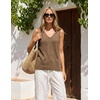 image:imageZESICA Womens Summer Crochet Sleeveless Tank Tops  V Neck Loose Fit Eyelet Lightweight 2026 Casual Business Sweater Vest Cute Going Out Trendy Boho Beach Vacation OutfitsKhaki
