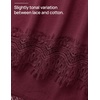 image:imageZESICA Womens Summer Oversized TShirts Asymmetrical Lace Going Out Tops  Asymmetrical Lace Trim Short Sleeve Baggy Loose Fit Tunic Dressy Casual Blouse Work Going Out Gym OutfitsBurgundy