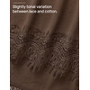 image:imageZESICA Womens Summer Oversized TShirts Asymmetrical Lace Going Out Tops  Asymmetrical Lace Trim Short Sleeve Baggy Loose Fit Tunic Dressy Casual Blouse Work Going Out Gym OutfitsBrown