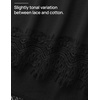 image:imageZESICA Womens Summer Oversized TShirts Asymmetrical Lace Going Out Tops  Asymmetrical Lace Trim Short Sleeve Baggy Loose Fit Tunic Dressy Casual Blouse Work Going Out Gym OutfitsBlack