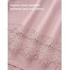 image:imageZESICA Womens Summer Oversized TShirts Asymmetrical Lace Going Out Tops  Asymmetrical Lace Trim Short Sleeve Baggy Loose Fit Tunic Dressy Casual Blouse Work Going Out Gym OutfitsDusty Pink