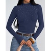 image:imageZESICA Womens Long Sleeve Bussiness Casual Fashion Knit Sweater TopsNavy