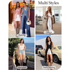 image:imageZESICA Womens Sleeveless Long Cardigan Sweaters 2026 Summer V Neck Oversized Button Knit Duster Vest Top Beach Cover UpDustyblue