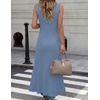 image:imageZESICA Womens Sleeveless Long Cardigan Sweaters 2026 Summer V Neck Oversized Button Knit Duster Vest Top Beach Cover UpDustyblue