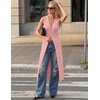 image:imageZESICA Womens Sleeveless Long Cardigan Sweaters 2026 Summer V Neck Oversized Button Knit Duster Vest Top Beach Cover UpPink