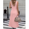 image:imageZESICA Womens Sleeveless Long Cardigan Sweaters 2026 Summer V Neck Oversized Button Knit Duster Vest Top Beach Cover UpPink