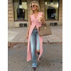 image:imageZESICA Womens Sleeveless Long Cardigan Sweaters 2026 Summer V Neck Oversized Button Knit Duster Vest Top Beach Cover UpPink