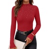 image:imageZESICA Womens Long Sleeve Bussiness Casual Fashion Knit Sweater TopsRed