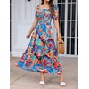 image:imageZESICA Womens 2026 Summer Boho Floral Ruffle Maxi DressGreenblue