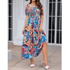 image:imageZESICA Womens 2026 Summer Boho Floral Ruffle Maxi DressGreenblue