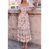 image:imageZESICA Womens 2026 Summer Boho Floral Ruffle Maxi DressIvory