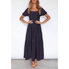 image:imageZESICA Womens 2026 Summer Boho Floral Ruffle Maxi DressNavyblue
