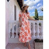 image:imageZESICA Womens 2026 Summer Boho Floral Ruffle Maxi DressTangerine