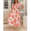 image:imageZESICA Womens 2026 Summer Boho Floral Ruffle Maxi DressTangerine