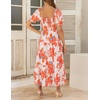 image:imageZESICA Womens 2026 Summer Boho Floral Ruffle Maxi DressTangerine