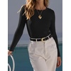 image:imageZESICA Womens Long Sleeve Ribbed Knit Fitted Sweaters TopsBlack