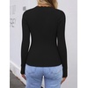 image:imageZESICA Womens Long Sleeve Ribbed Knit Fitted Sweaters TopsBlack
