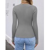 image:imageZESICA Womens Long Sleeve Ribbed Knit Fitted Sweaters TopsGrey
