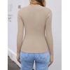 image:imageZESICA Womens Long Sleeve Ribbed Knit Fitted Sweaters TopsSand