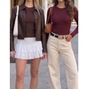 image:imageZESICA Womens Long Sleeve Ribbed Knit Fitted Sweaters TopsWinered