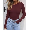 image:imageZESICA Womens Long Sleeve Ribbed Knit Fitted Sweaters TopsWinered