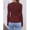 image:imageZESICA Womens Long Sleeve Ribbed Knit Fitted Sweaters TopsWinered