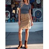 image:imageZESICA Womens Summer Asymmetrical Short Sleeve Fitted TopsDustyblue