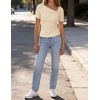 image:imageZESICA Womens Summer Asymmetrical Short Sleeve Fitted TopsLightapricot