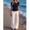 image:imageZESICA Womens Summer Asymmetrical Short Sleeve Fitted TopsNavy