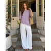 image:imageZESICA Womens Summer Oversized TShirts Asymmetrical Lace Going Out TopsDusty Purple