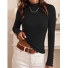 image:imageZESICA Womens Fall Long Sleeve Mock Neck Button Shirts Going Out TopsBlack