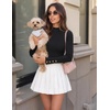 image:imageZESICA Womens Fall Long Sleeve Mock Neck Button Shirts Going Out TopsBlack