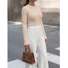 image:imageZESICA Fall Fitted Sweaters for Women 2026 Trendy Business Casual TopsApricot