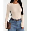 image:imageZESICA Fall Fitted Sweaters for Women 2026 Trendy Business Casual TopsApricot