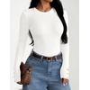 image:imageZESICA Fall Fitted Sweaters for Women 2026 Trendy Business Casual TopsWhite