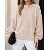 image:imageZESICA Oversized Sweaters for Women 2026 Fall Trendy Pullover TopsApricot