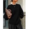 image:imageZESICA Oversized Sweaters for Women 2026 Fall Trendy Pullover TopsBlack