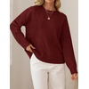 image:imageZESICA Womens Fall Bow Knot Oversized Sweaters Trendy Pullover TopsBurgundy