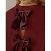 image:imageZESICA Womens Fall Bow Knot Oversized Sweaters Trendy Pullover TopsBurgundy