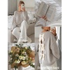 image:imageZESICA Womens Fall Bow Knot Oversized Sweaters Trendy Pullover TopsOatmeal Apricot