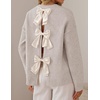 image:imageZESICA Womens Fall Bow Knot Oversized Sweaters Trendy Pullover TopsOatmeal Apricot