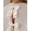 image:imageZESICA Womens Fall Bow Knot Oversized Sweaters Trendy Pullover TopsOatmeal Apricot