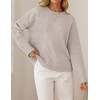 image:imageZESICA Womens Fall Bow Knot Oversized Sweaters Trendy Pullover TopsOatmeal Apricot