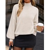image:imageZESICA Womens Fall Winter Long Sleeve Turtleneck Oversized SweatersApricot