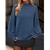 image:imageZESICA Womens Fall Winter Long Sleeve Turtleneck Oversized SweatersDusty Blue