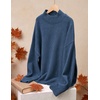 image:imageZESICA Womens Fall Winter Long Sleeve Turtleneck Oversized SweatersDusty Blue