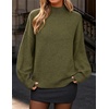 image:imageZESICA Womens Fall Winter Long Sleeve Turtleneck Oversized SweatersGreen